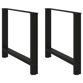 vidaXL Pieds de Table Basse Noir 2 pcs 90x(72-73) cm Acier
