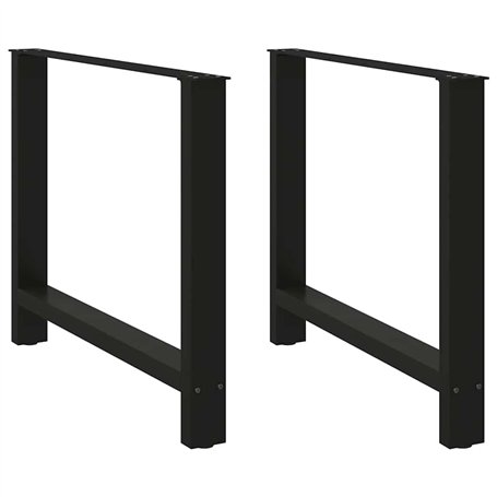 vidaXL Pieds de Table Basse Noir 2 pcs 90x(72-73) cm Acier