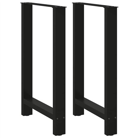 vidaXL Pieds de Table Basse Noir 2 pcs 60x(90-91) cm Acier