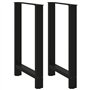 vidaXL Pieds de Table Basse Noir 2 pcs 60x(90-91) cm Acier