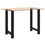 vidaXL Pieds de Table Basse Noir 2 pcs 60x(90-91) cm Acier, Pied de Table, Pied de Table en métal, Pied de Meuble, Pied de Table
