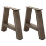 vidaXL Pieds de table basse forme de A 2 pcs 30x(30-31) cm acier