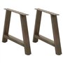vidaXL Pieds de Table Basse Forme de A 2 pcs 70x(42-43) cm Acier