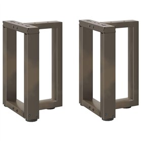 vidaXL Pieds de Table Basse Forme de T 2pcs Acier Naturel 28x25x(42-43) cm Acier