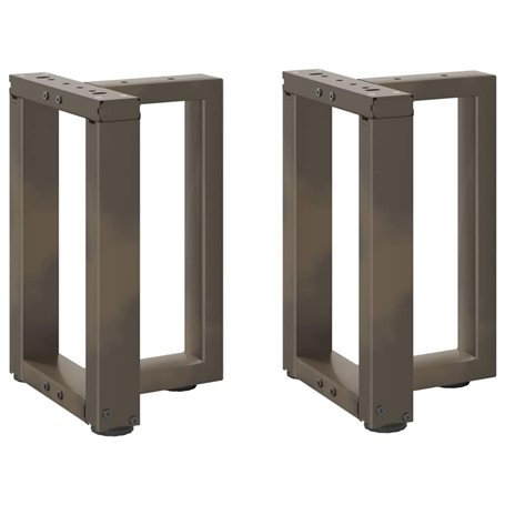 vidaXL Pieds de Table Basse Forme de T 2pcs Acier Naturel 28x25x(42-43) cm Acier