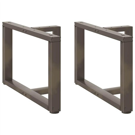 vidaXL Pieds de Table Basse Forme de T 2pcs Acier Naturel 60x25x(42-43) cm Acier