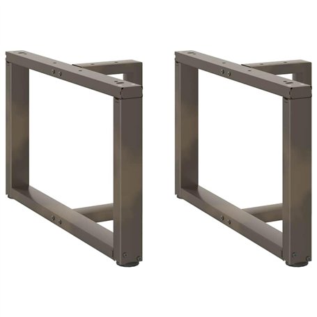 vidaXL Pieds de Table Basse Forme de T 2pcs Acier Naturel 70x25x(42-43) cm Acier