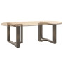 vidaXL Pieds de Table Basse Forme de T 2pcs Acier Naturel 70x25x(42-43) cm Acier, Pied de Table, Pied de Table en métal, Pied de