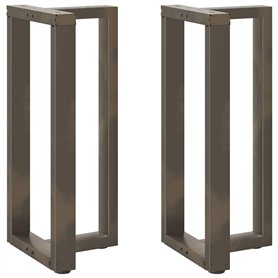 vidaXL Pieds de table de bar forme de T 2 pcs acier naturel 40x35x(90-91) cm