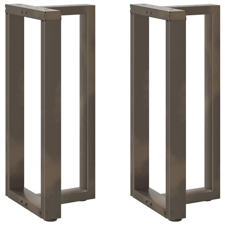 vidaXL Pieds de table de bar forme de T 2 pcs acier naturel 40x35x(90-91) cm