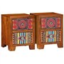 vidaXL Table de Chevet 2 pcs 35x35x45 cm Bois d'acacia Massif