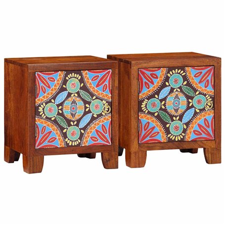 vidaXL Table de Chevet 2 pcs 40x30x45 cm Bois d'acacia Massif