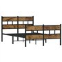 vidaXL Cadre de lit en métal sans Matelas chêne fumé 120x200 cm