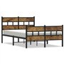 vidaXL Cadre de lit en métal sans Matelas chêne fumé 120x200 cm