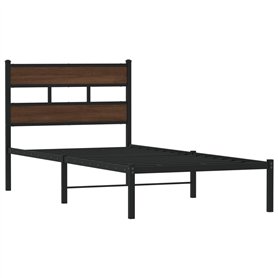 VidaXL Cadre de Lit Simple 100x200 cm Avec Tête de Lit - Meuble de Chambre à Coucher en Métal