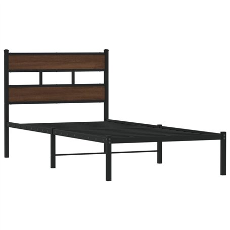 VidaXL Cadre de Lit Simple 100x200 cm Avec Tête de Lit - Meuble de Chambre à Coucher en Métal