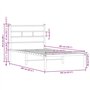 VidaXL Cadre de Lit Simple 100x200 cm Avec Tête de Lit - Meuble de Chambre à Coucher en Métal, Lit d'Invité Sans Matelas
