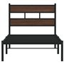 VidaXL Cadre de Lit Simple 100x200 cm Avec Tête de Lit - Meuble de Chambre à Coucher en Métal, Lit d'Invité Sans Matelas