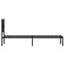 VidaXL Cadre de Lit Simple 100x200 cm Avec Tête de Lit - Meuble de Chambre à Coucher en Métal, Lit d'Invité Sans Matelas