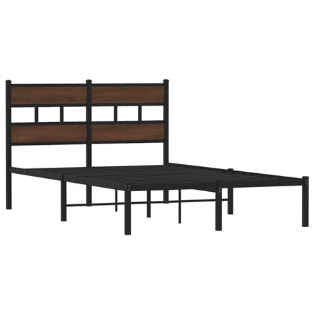 VidaXL Cadre de Lit Double Sans Matelas Avec Tête de Lit 120x200 cm - Meuble de Chambre à Coucher en Métal