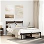 VidaXL Cadre de Lit Double Sans Matelas Avec Tête de Lit 120x200 cm - Meuble de Chambre à Coucher en Métal