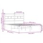 VidaXL Cadre de Lit Double Sans Matelas Avec Tête de Lit 120x200 cm - Meuble de Chambre à Coucher en Métal