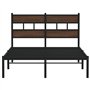 VidaXL Cadre de Lit Double Sans Matelas Avec Tête de Lit 120x200 cm - Meuble de Chambre à Coucher en Métal