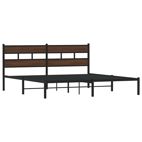 VidaXL Cadre de Lit Double 180x200 cm Avec Tête de Lit - Meuble de Chambre à Coucher en Métal Sans Matelas