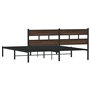VidaXL Cadre de Lit Double 180x200 cm Avec Tête de Lit - Meuble de Chambre à Coucher en Métal Sans Matelas