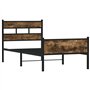 vidaXL Cadre de lit sans Matelas chêne fumé 107x203 cm Bois ingénierie