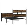 vidaXL Cadre de lit sans Matelas chêne fumé 107x203 cm Bois ingénierie, lit Simple, Meuble de Chambre à Coucher, lit d'invité, l