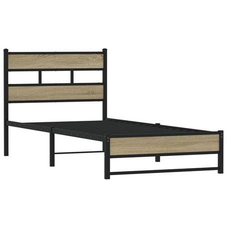 vidaXL Cadre de lit en métal sans Matelas chêne Sonoma 80x200 cm