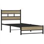 vidaXL Cadre de lit en métal sans Matelas chêne Sonoma 90x200 cm