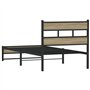 vidaXL Cadre de lit en métal sans Matelas chêne Sonoma 90x200 cm