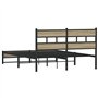 vidaXL Cadre de lit en métal sans Matelas chêne Sonoma 150x200 cm