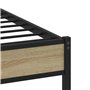 vidaXL Cadre de lit en métal sans Matelas chêne Sonoma 150x200 cm