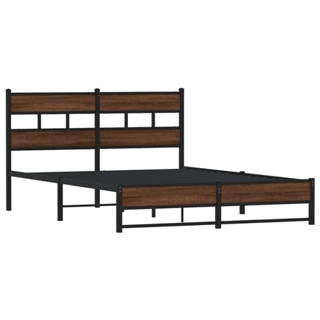 vidaXL Cadre de lit en métal sans Matelas chêne Marron 140x200 cm