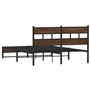 vidaXL Cadre de lit en métal sans Matelas chêne Marron 140x200 cm, lit Double, Meuble de Chambre à Coucher, lit d'invité, lit, C