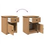 vidaXL Table de Chevet Panama 46x40x57 cm Bois Massif de pin, Armoire de Chevet, Armoire de lit, Table d'appoint pour Chambre à 