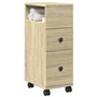 vidaXL Meuble étroit de Salle de Bain à roulettes chêne Sonoma, Rangement de Salle de Bain étroite, Rangement de Salle de Bain é