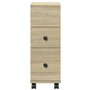 vidaXL Meuble étroit de Salle de Bain à roulettes chêne Sonoma, Rangement de Salle de Bain étroite, Rangement de Salle de Bain é