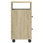 vidaXL Meuble étroit de Salle de Bain à roulettes chêne Sonoma, Rangement de Salle de Bain étroite, Rangement de Salle de Bain é