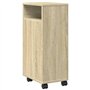 vidaXL Meuble étroit de Salle de Bain à roulettes chêne Sonoma, Rangement de Salle de Bain étroite, Rangement de Salle de Bain é
