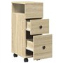 vidaXL Meuble étroit de Salle de Bain à roulettes chêne Sonoma, Rangement de Salle de Bain étroite, Rangement de Salle de Bain é