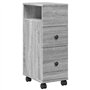 vidaXL Meuble étroit de Salle de Bain à roulettes Sonoma Gris
