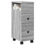 vidaXL Meuble étroit de Salle de Bain à roulettes Sonoma Gris, Rangement de Salle de Bain étroite, Rangement de Salle de Bain ét