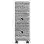 vidaXL Meuble étroit de Salle de Bain à roulettes Sonoma Gris, Rangement de Salle de Bain étroite, Rangement de Salle de Bain ét