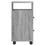 vidaXL Meuble étroit de Salle de Bain à roulettes Sonoma Gris, Rangement de Salle de Bain étroite, Rangement de Salle de Bain ét