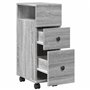 vidaXL Meuble étroit de Salle de Bain à roulettes Sonoma Gris, Rangement de Salle de Bain étroite, Rangement de Salle de Bain ét