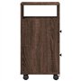 vidaXL Meuble Étroit de Salle de Bain à Roulettes Chêne Marron, Rangement et Armoire Mince